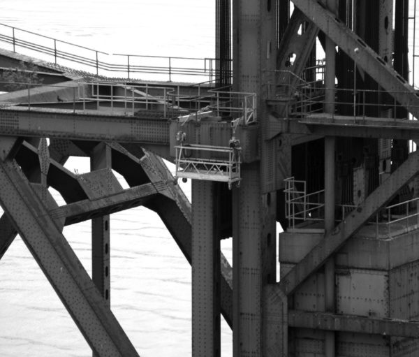 Bridge Work CN Rail Second Narrows Swing Bridge Spider Staging
